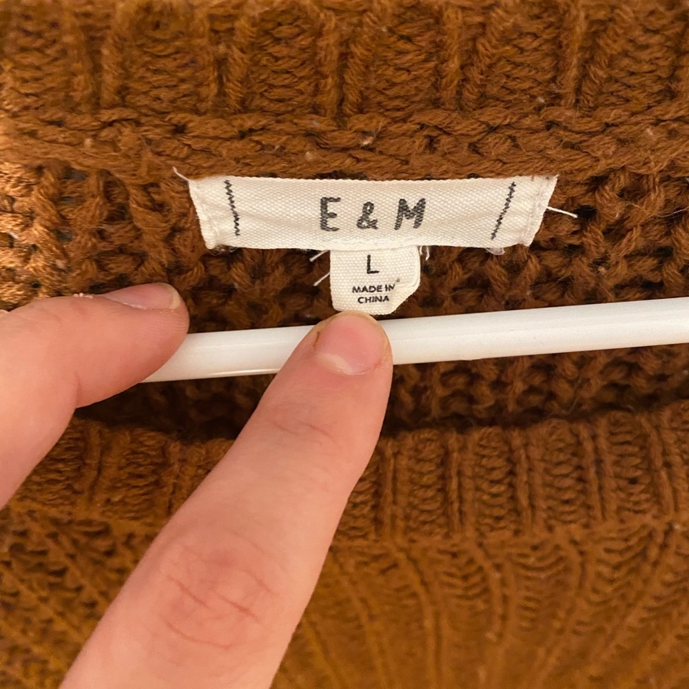 Rust, Gray And Cream Color Block Sweater - image 3